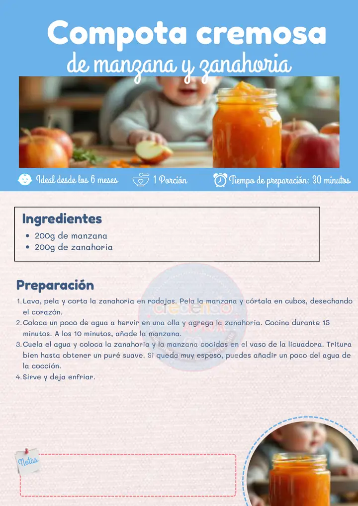 Receta: Compota cremosa de manzana y zanahoria
