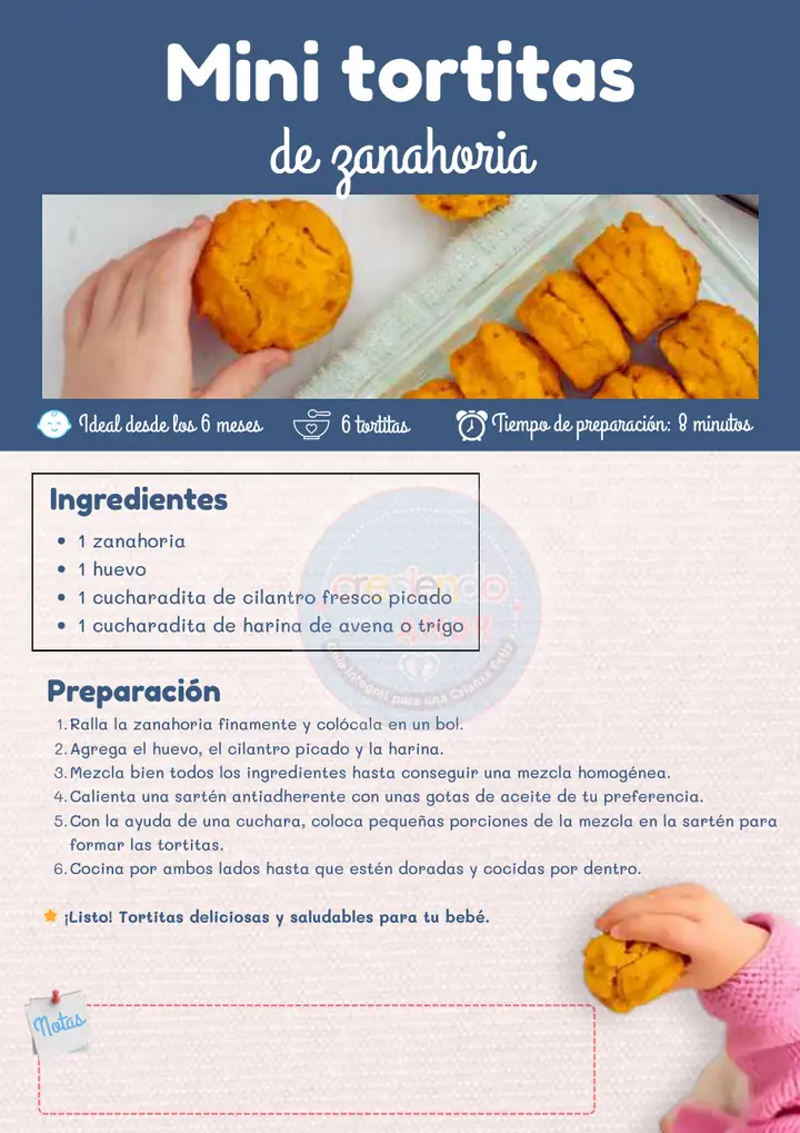 Receta: Mini tortitas de zanahoria