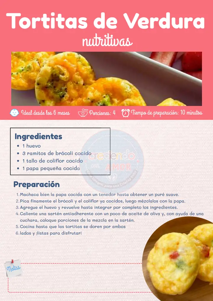 Receta: Tortitas de verdura nutritivas